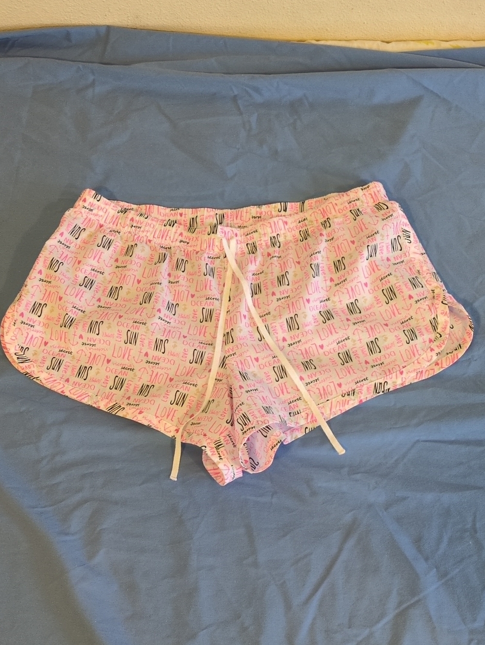 Victoria's Secret Women's Pink Printed M Sleep Shorts 100% Cotton Drawstring